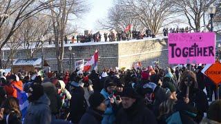 Convoi à Québec: René Lévesque envahi par les manifestants