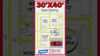 30x40 East Facing House Plan | Modern & Vastu-Compliant Design | 2BHK Layout Ideas"