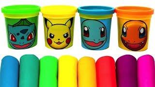 Pokémon(ポケットモンスター) Play Doh Molds & Can Heads Toys: Pikachu, Bulbasaur, Charmander, Squirtle, Eevee