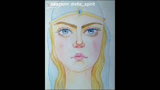 Ожившие портреты, акварель. Watercolour. Sketching. Portrait. Girl