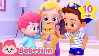  Hide and Seek with The Troublemaker Cat BooㅣKids Animal Song CompilationㅣBebefinn Nursery Rhymes