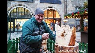 Was wird hier gesägt auf dem Chemnitzer Weihnachtsmarkt?