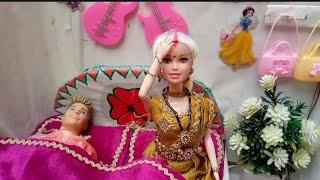 Barbie Doll All Day Routine ln Indian Village/ Radha Ki Kahani part-158/Barbie doll Bedtime Story||