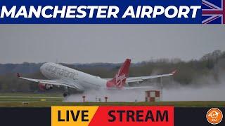   | Manchester Airport LIVE |  Tues 23th Jan '24  |  Raining and windy day