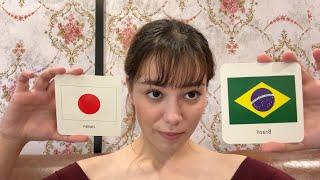 ASMR with Flags and Country Cards | Relaxing Educational ASMR for deep Sleep