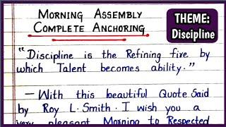 Morning Assembly Complete Anchoring | Theme: Discipline | How To Host School Morning Assembly