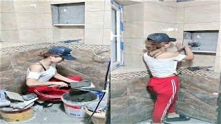 The Fastest Skillful Girls Workers Never Seen #4! Most Satisfying Construction Girls Workers