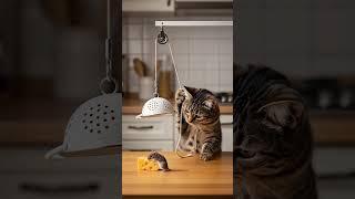 Shocking  the cat sets a trap and  wait in silense#trapmouse #trapsetup