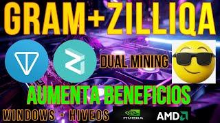 COMO MINAR GRAM + ZILLIQA - AUMENTA BENEFICIOS - AMD - NVIDIA - WINDOWS - HIVEOS - GRAM + ZIL