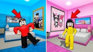 Kamar Yuta Warna Biru Vs Kamar Mio Warna Pink 24 Jam | ROBLOX