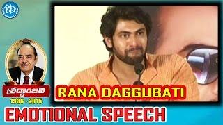 Ramanaidu Condolence Meet - Rana Daggubati Says Ramanaidu is his God