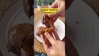 Nutella Filled Eggless Yeastfree Bomboloni #bomboloni #egglessrecipe #noyeastdonuts #donuts