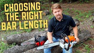 CHAINSAW BAR LENGTH - What size bar is right for your chainsaw? - How to choose a chainsaw bar.
