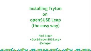 Installing Tryton on openSUSE (the easy way)