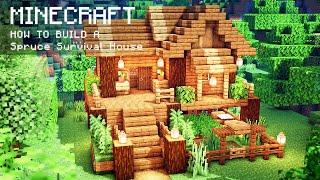 Minecraft: How To Build a Spruce Survival House