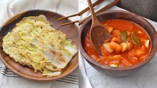 Baechujeon(napa cabbage pancake) & Gochujang Sujebi(Korean Hand-torn noodle soup) Recipe | SOULFOOD