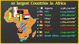 Top 10 largest countries in Africa