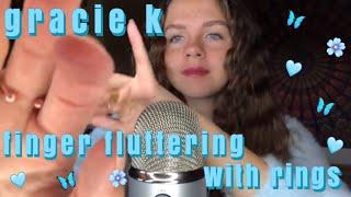 asmr gracie k finger fluttering with rings | knuckle fluttering + ring sounds