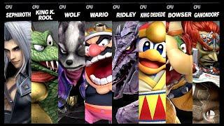 Sephiroth VS King K. Rool VS Wolf VS Wario VS Ridley VS King Dedede VS Bowser VS Ganondorf Ultimate