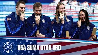 USA gana oro en Natación Relevos 4x100 M estilos mixtos | Juegos Olímpicos París 2024