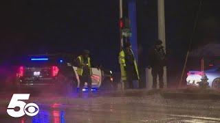 Water main break creates icy road conditions in Farmington