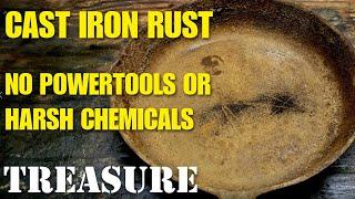 How to restore cast iron skillet with no power tools or chemicals