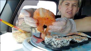 Злюсь Ем Молчу ,MUKBANG-Красная рыба Суши Суп,lorausa,317