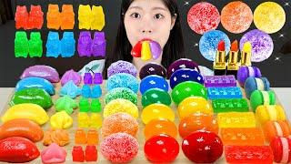 ASMR MUKBANG| Rainbow Desserts(Ooho, Tanghulu, Kohakuto, Wind rice cake, Jelly, Chocolate).