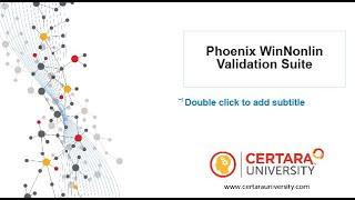 Phoenix WinNonlin Validation Suite