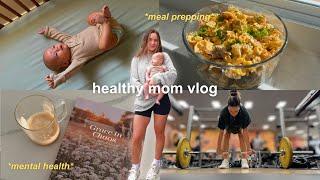 HEALTHY MOM VLOG ‍️ easy meal prep, leg day, protein muffins, grocery haul, getting things done!