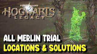 Hogwarts Legacy ALL MERLIN TRIAL LOCATIONS & SOLUTIONS | Merlin's Beard! Trophy / Achievement Guide