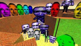 Ao Oni Nextbots Family & Selene Delgado Nextbots Family Chase Me in HEX MAZE in Garry's Mod