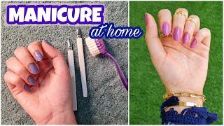 Salon Style Manicure At Home || How To Do Manicure At Home