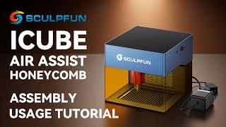 Only for Sculpfun iCube Series Laser Engraver —— Honeycomb+Air Assist Set | Upgrade Cutting Ability