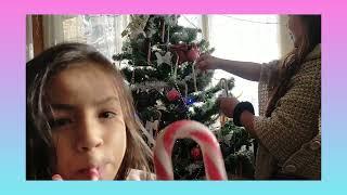 adding candy decoration & spray our Christmas tree part 2