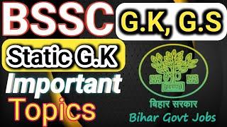 GK GS Important topics // BSSC INTER LEVEL Exam 