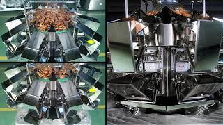 Breakage-proof multihead weigher for fragile biscuit