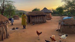 African village life#cooking  village  food Steamed  bread and beans for lunch