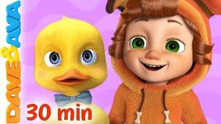  Five Little Ducks and More Nursery Rhymes | Little Kittens | Baby Songs by Dave and Ava 