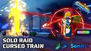 Solo NEW Raid *CURSED TRAIN* with  Warrior Queen  in Anime Defenders Roblox 