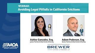 Avoiding Legal Pitfalls in California Evictions - Webinar for American Apartment Owners Association