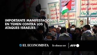 Importante manifestación en Yemen contra los ataques israelíes