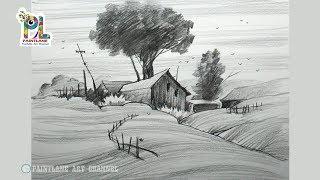 How to Draw A Landscape with Easy Pencil Strokes For Beginners