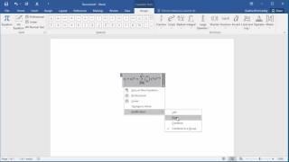 How to Position a Math Equation in a document in Word 2016