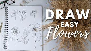 How to Draw 6 Simple Floral Drawings (Beginner Friendly Guide)