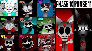 Phase 1 VS Phase 2 VS Phase 3-4 VS Phase 5 VS Phase 6 VS Phase 7-11 in Incredibox Sprunki Mix!