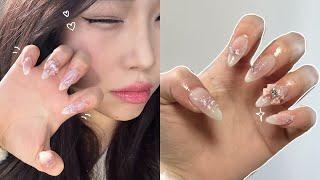 let's do xiaohongshu inspired nails at home ౨ৎ⋆˚｡⋆ (asmr nail prep, gel-x application, blush nails)