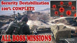 GHOST RECON WILDLANDS Security Destabilization 100% COMPLETE ALL BOSSES (PS4 XBOX PC)