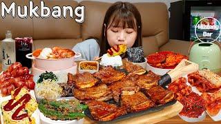 Sub)Real Mukbang- Korean Traditional Market's Home Meals   (15 Side Dishes) ASMR KOREAN FOOD