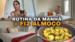 VLOG ROTINA DA MANHÃ COMO DONA DE CASA + FIZ ALMOÇO